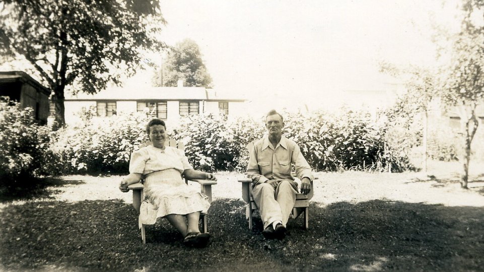 Edward and Hilma in Backyard on Thayer